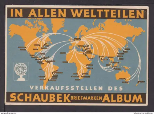 Ansichtskarten Stuttgart 1938 Werbung Schaubek-Briefmarken-Album m Sonderstempel