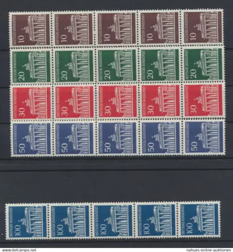 Bund 506-510 W R Rollenmarke matte Gummierung postfrisch MNH Kat 256,50