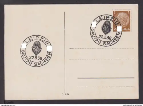 Deutsches Reich Brief selt. SST Gautag Sachsen 1938 Leipzig