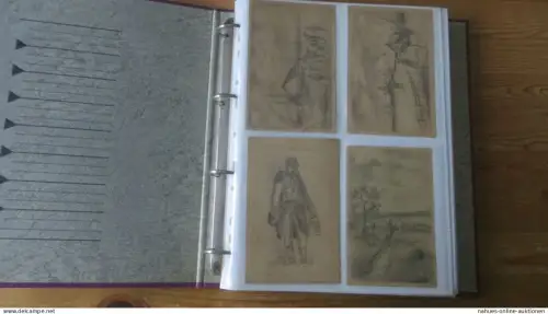 Militaria Weltkrieg gute Ansichtskarten Sammlung 204 Stck einige handgemalt dabei