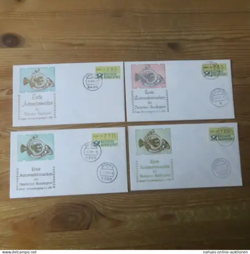 Bund Sammlung ATM Automatenmarken auf Brief FDC 14 Stück 1981 Ersttag und zwar