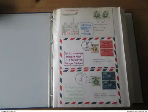 Flugpost Briefe Sammlung Deutschland Europa Übersee inter. Sammlung 145 Stück