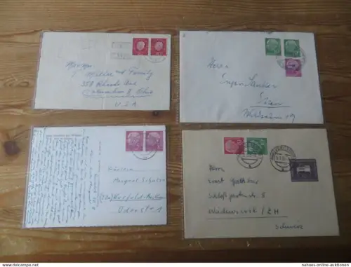 Sammlung Bundesrepublik Brief inter. Lot Heuss Zusammendrucke Paare Viererblock
