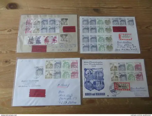 Sammlung Bundesrepublik Briefe inter Lot meist Zusammendrucke Burgen & Schlösser