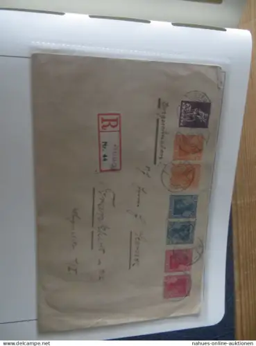 Sammlung Deutsches Reich Zusammendrucke auf Brief sehr sauber im Leuchtturm -