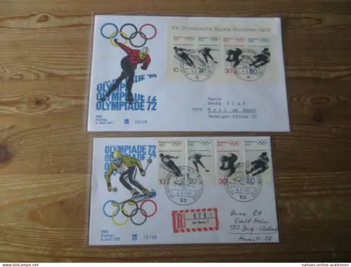 Bundesrepublik Sport Olympia München Briefe 1968-1972 meist FDC gute Erhaltung