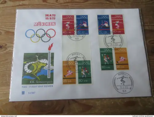 Bundesrepublik Sport Olympia München Briefe incl. inter. Zusammendrucke alle