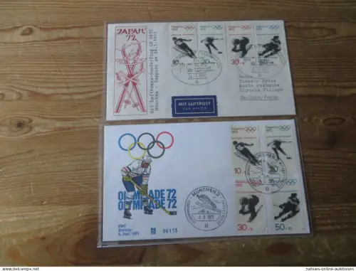 Bundesrepublik Sport Olympia München 5 Briefe 1971-1972 meist FDC gute Erhaltung