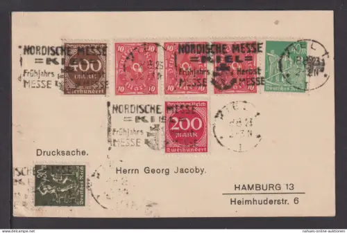 Deutsches Reich Karte Kiel Schleswig-Holstein 1923 SST Nordische Messe Hamburg