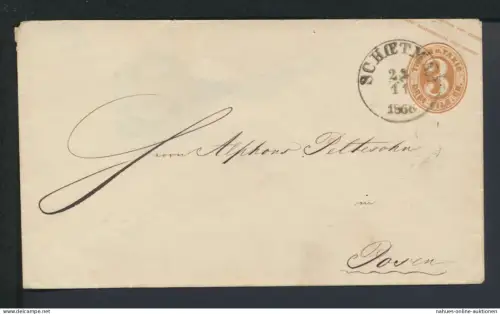 Altdeutschland Thurn & Taxis Ganzsache K1 Schoetmar Lippe nach Posen 22.11.1866