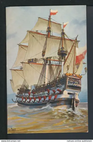 Ansichskarte Schiffe Schifffahrt Lübecker Kriegsschiff Löwe 16 Jahrhundert