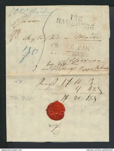 Altdeutschland Hamburg Brief L1 128 HAMBOURG Department St. und Grenzübergangs