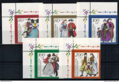 Bund 1757-1781 Bogenecke Eckrand Trachten oben links tadellos postfrisch