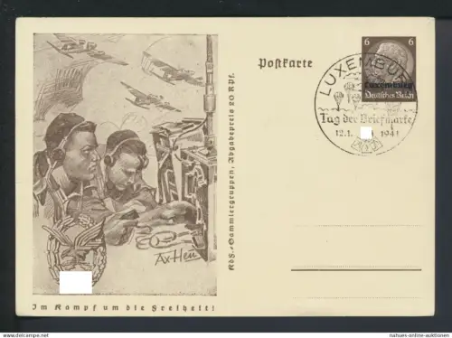 Briefmarken Besetzung Luxemburg Philatelie Tag der Briefmarke 12.01.1941