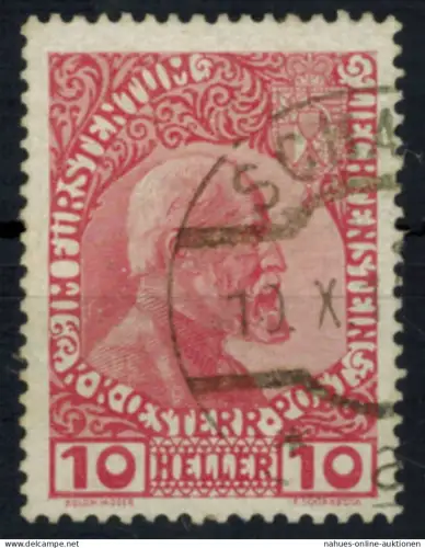 Liechtenstein 2 Fürst Johann II. 10 Heller 1912 sauber gestempelt