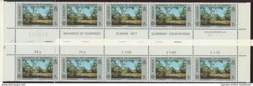 Guernsey 147 ** Europa Landschaften Teil eines Zusammendruckbogens 1977