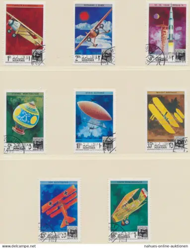 Ajman Manama 505-512 Philatelie Briefmarkensusstellung LUPOSTA 1971 gestempelt