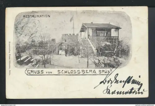 Ansichtskarte Brüx Most Tschechien Restaurant Schlossberg Gand Gent Belgien