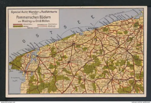 Ansichtskarte Pommersche Bäder Misdroy bis Groß-Möllen Ostgebiete Polen Pommern
