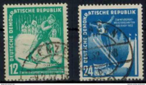 DDR 298-299 Wintersportmeisterschaften Oberhof 1952 sauberer Ortsstempel