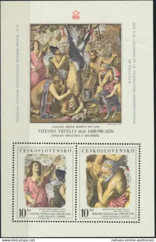 Tschechoslowakei Block 38 Briefmarkenausstellung PRAGA 1978 postfrisch Kat 35,00