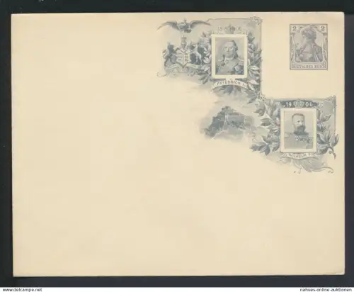 Deutsches Reich Privatganzsache Umschlag 2 Pfg. Germania Jubiläum Jugendstil