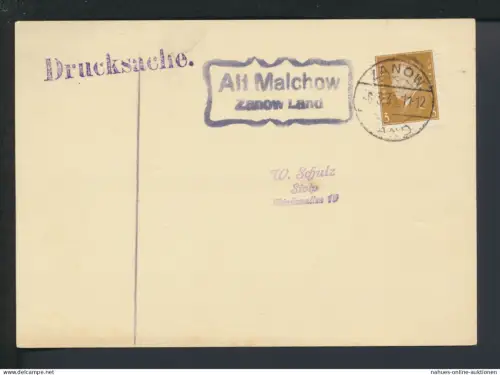 Deutsches Reich Altmalchow Zanow Pommern Ostgebiete Polen Landpoststempel
