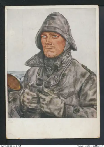 Militaria Deutsches Reich Krieg Willrich Künstler Ansichtskarte Wachoffizier auf