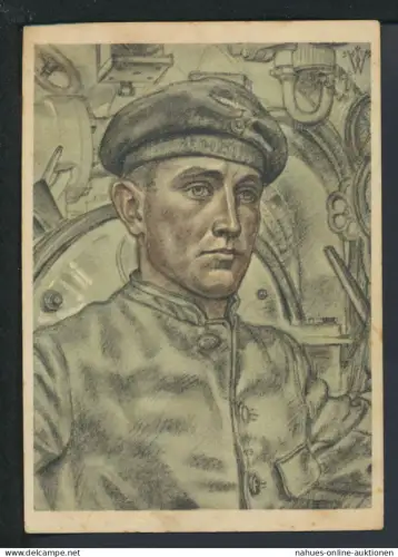 Militaria Deutsches Reich Krieg Willrich Künstler Ansichtskarte U-Boot Waffe