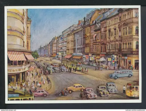 Auto Oldtimer Kunst tolle Ansichtskarte Köln NRW Impressionismus nach Orginal