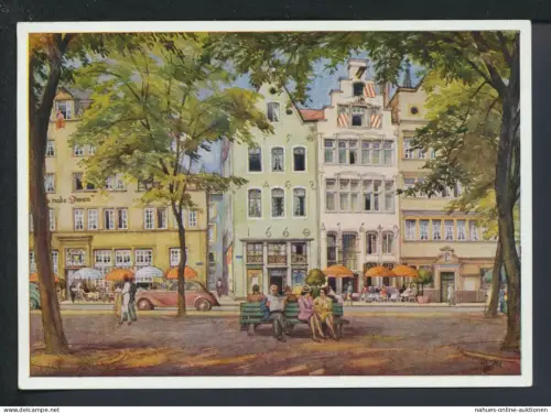 Auto Oldtimer Kunst tolle Ansichtskarte Köln NRW Impressionismus nach Orginal