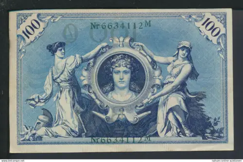 Kaiserreich Geldschein Banknote Reichsbanknote Deutsches Reich 100 Reichsmark