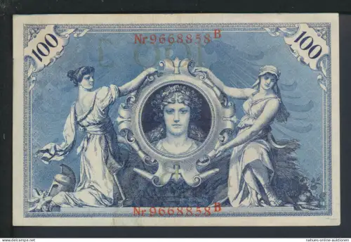 Kaiserreich Geldschein Banknote Reichsbanknote Deutsches Reich 100 Reichsmark