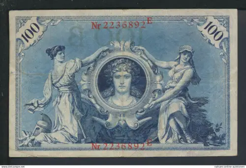 Kaiserreich Geldschein Banknote Reichsbanknote Deutsches Reich 100 Reichsmark