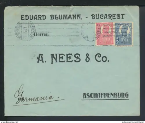 Rumänien Europa Brief Bukarest Aschaffenburg Bayern