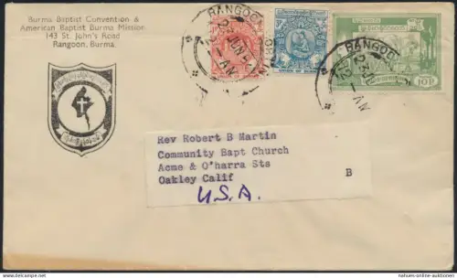 Burma Myanmar Brief 140+142+144 Rangoon Baptist Convention Kirche Religion Asien