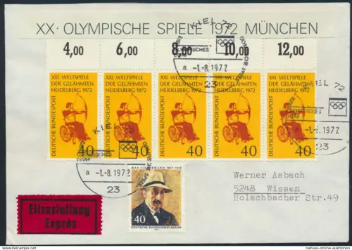 Bund Brief Eilbrief MIF 733 Oberrand Berlin 434 SST Kiel 72 32 a Olympia Wissen