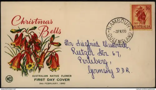 Weihnachten Australien Brief 298 schöner illustrierter FDC Nambour Queensland n.