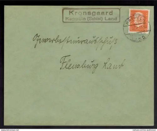 Deutsches Reich Brief Landpoststempel Kronsgaard Kappeln Schlei Land Flensburg