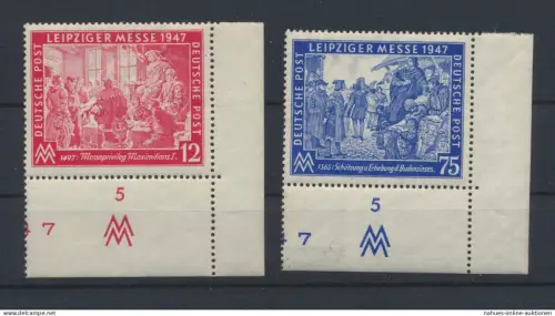 Briefmarken All. Besetzung 965-966 a Leipziger Herbstmesse Bogenecke Eckrand