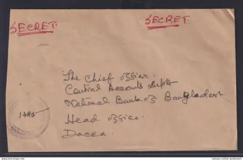 Pakistan Protektorat Bangladesch Brief mit Aufdruck Mehrfachfrankatur