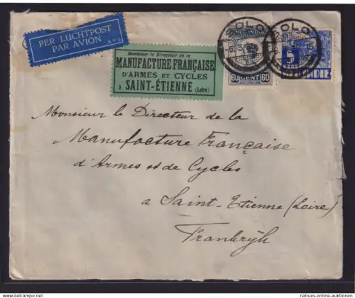 Niederländisch Indien Brief MIF ab Solo nach Daint Etienne Loire Frankreich mit