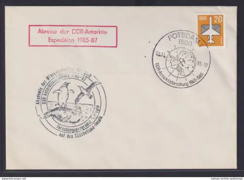 DDR Brief Antarktis Expedition schöne Stempel Potsdam + Tiere Robben Pinguin