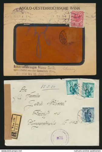 Österreich Sammlung Lot 9 Briefe Karten und Ganzsachen Austria Lot of 9 covers