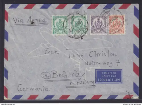 Flugpost airmail Tripolis Libyen nach Buchholz Kreis Harburg