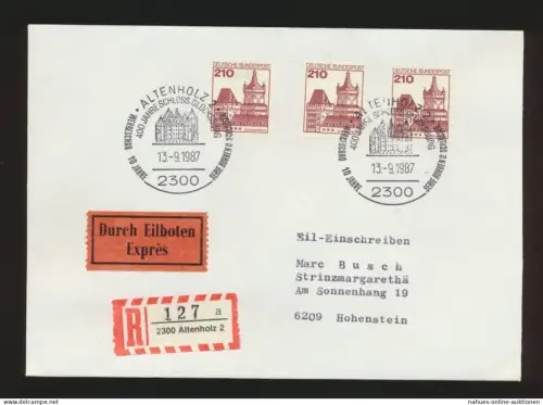 Bund Einschreiben Eilboten Brief MEF 998 Burgen & Sch. SST Altenholz Hohenstein