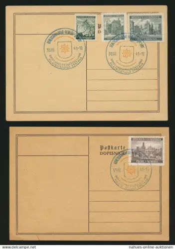 Besetzung Böhmen & Mähren zwei Beleg mit SST Briefmarkenausstellung