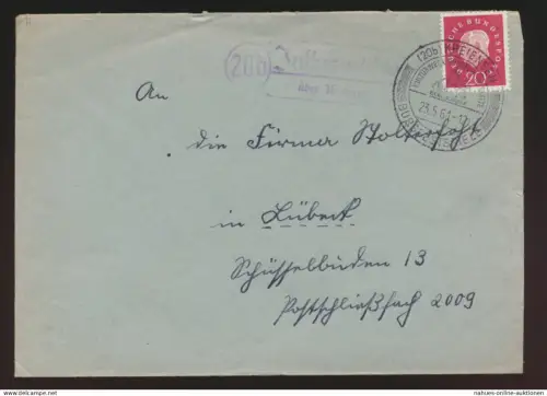 Bund Brief EF Heuss Landpoststempel über Kreiensen + Motiv SST Burgfestspiele