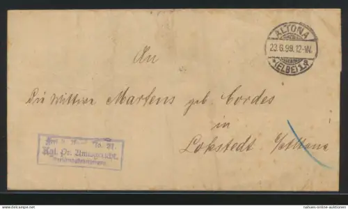 Deutsches Reich Dienst Amtsgericht Avers Nr. 21 Altona n. Lockstedt auf