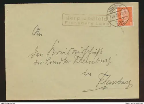 Landpoststempel Jarplundfeld Flensburg Land Schleswig Holstein Deutsches Reich